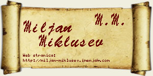 Miljan Miklušev vizit kartica